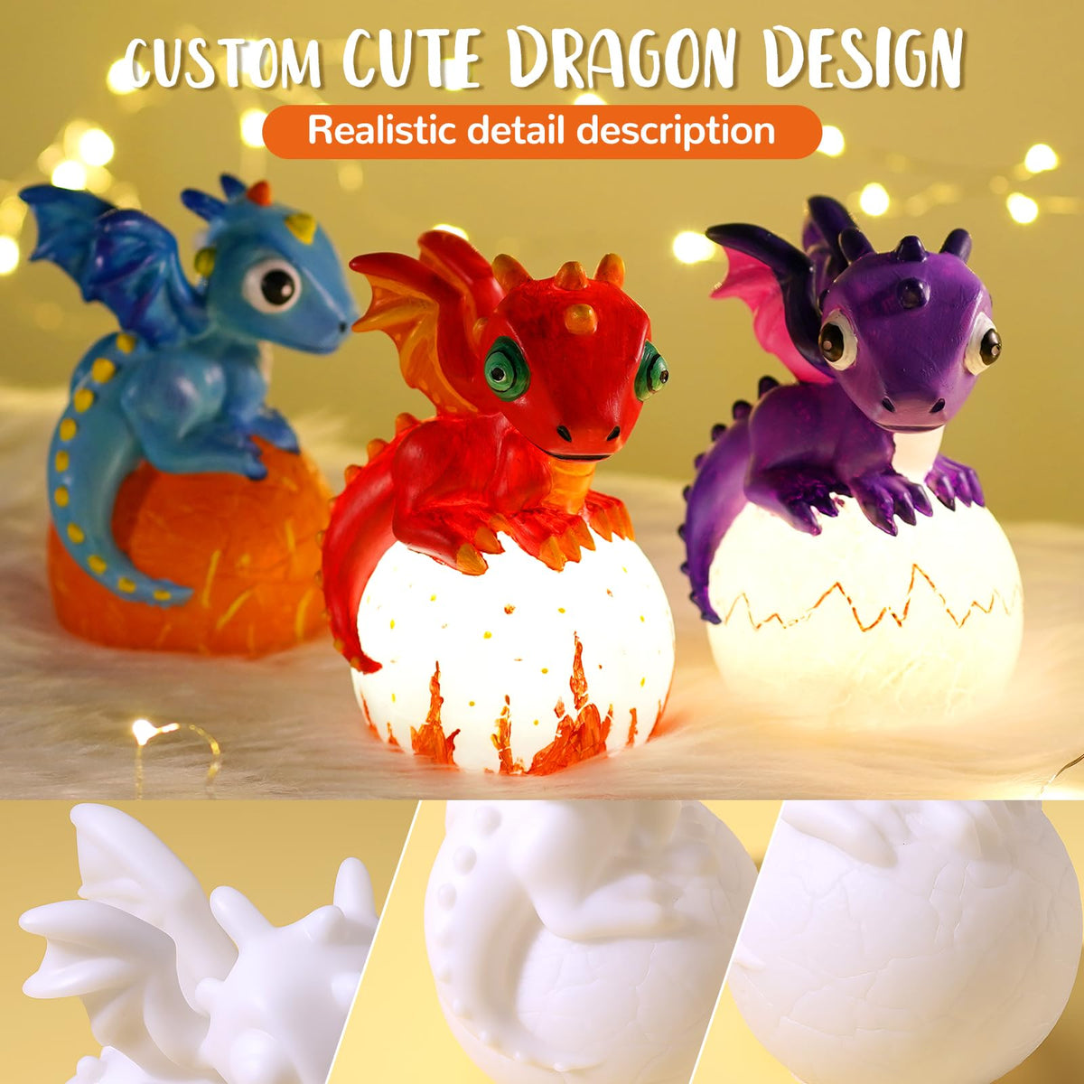 JMMICO Paint Your Own Dragon Lamp Kit – DIY Dragon Night Light for Kids 6-12