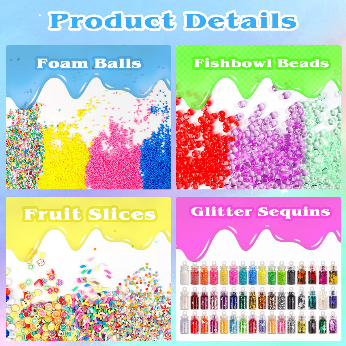 JMUQ 175 Pack Slime Making Supplies Kit — Creative Add-Ins & Tools