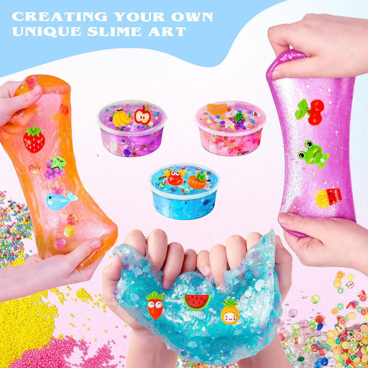 JMUQ 175 Pack Slime Making Supplies Kit — Creative Add-Ins & Tools
