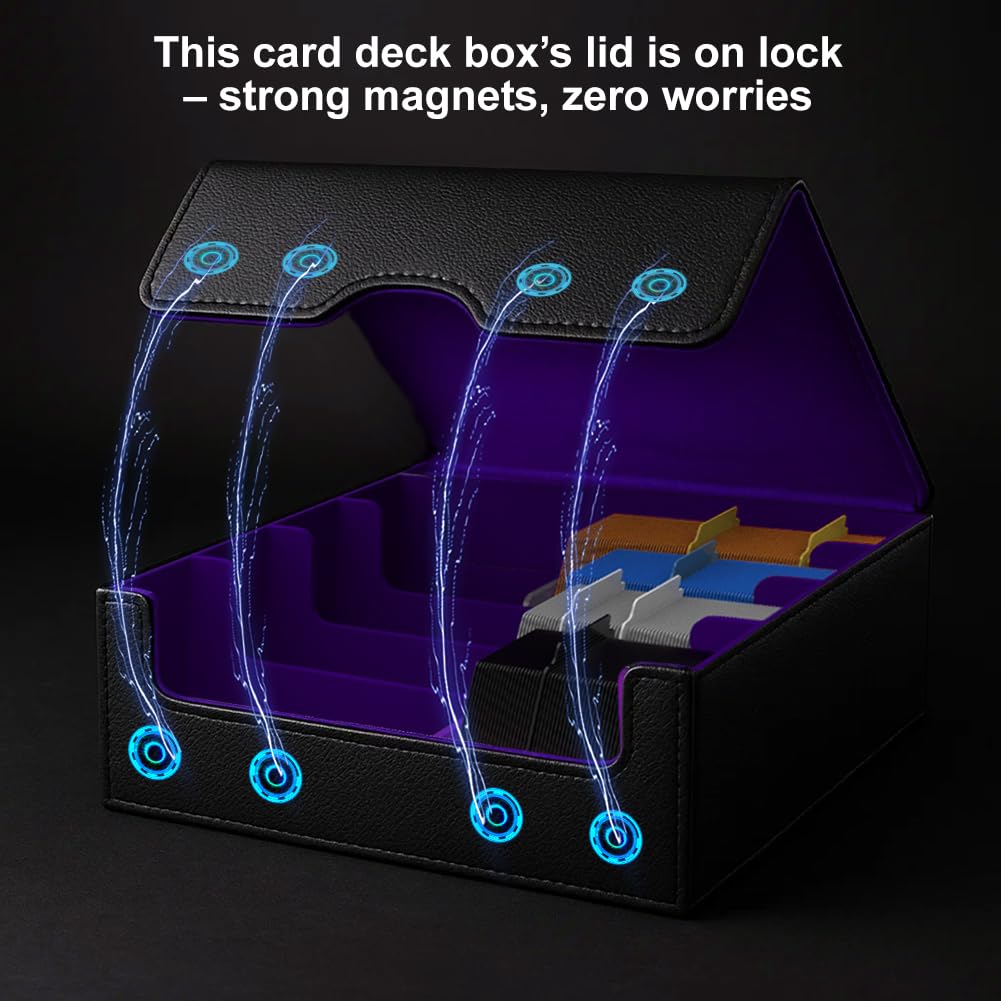 JNLODGE Trading Card Storage Box – 3000+ Cards Capacity, Magnetic, Waterproof PU Leather