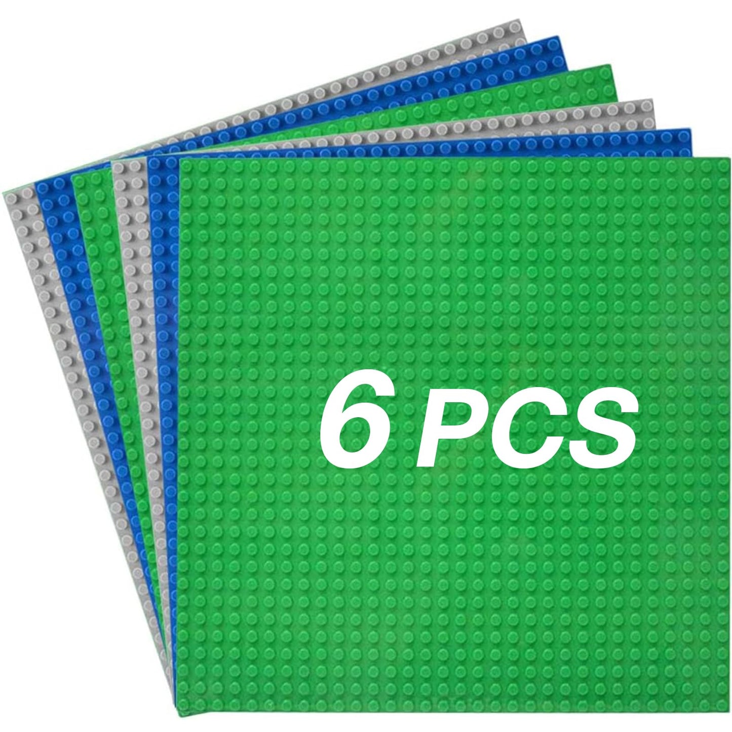 JNZong 6 Pack Classic Baseplates 10x10 – Multicolor, Compatible with Major Brands