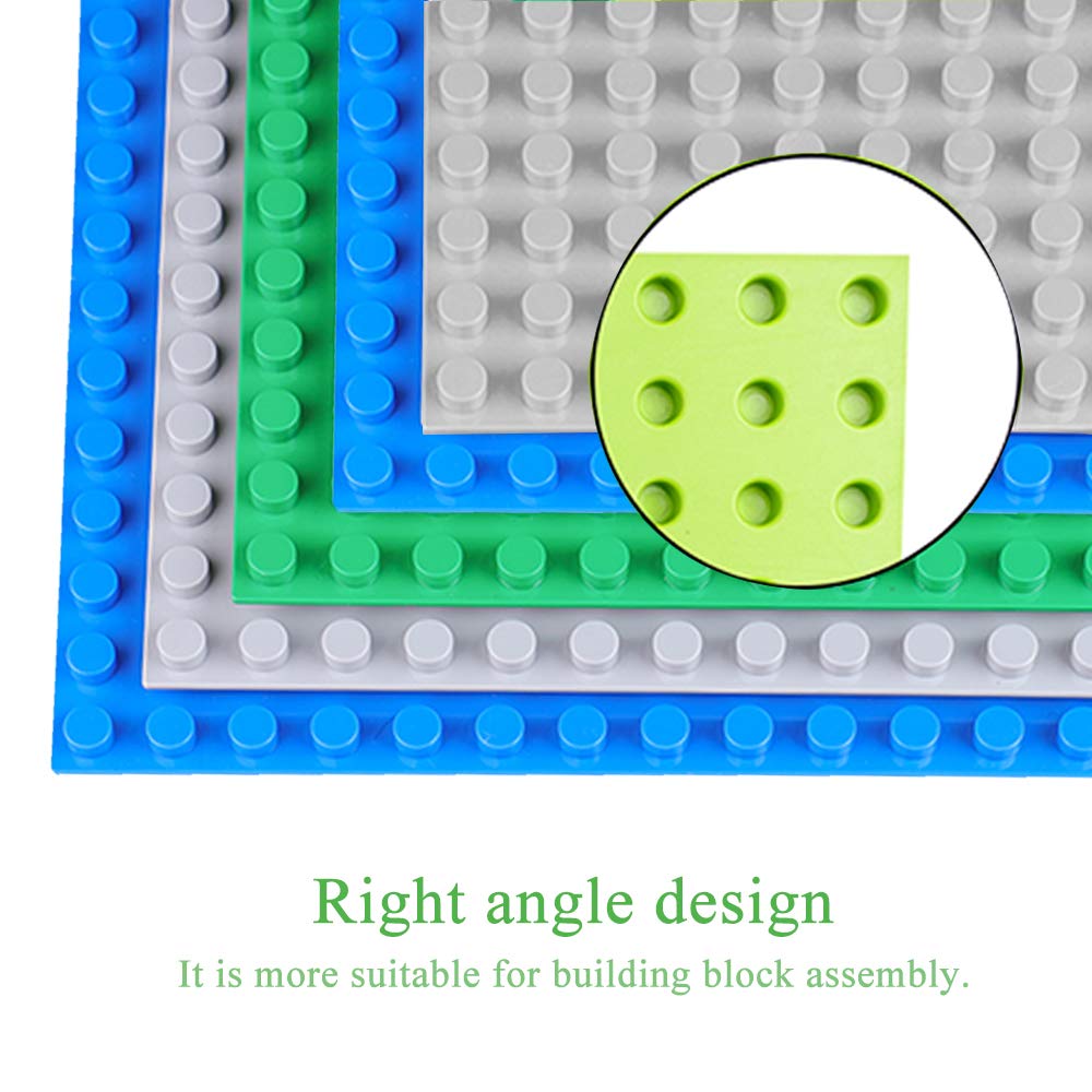 JNZong 6 Pack Classic Baseplates 10x10 – Multicolor, Compatible with Major Brands