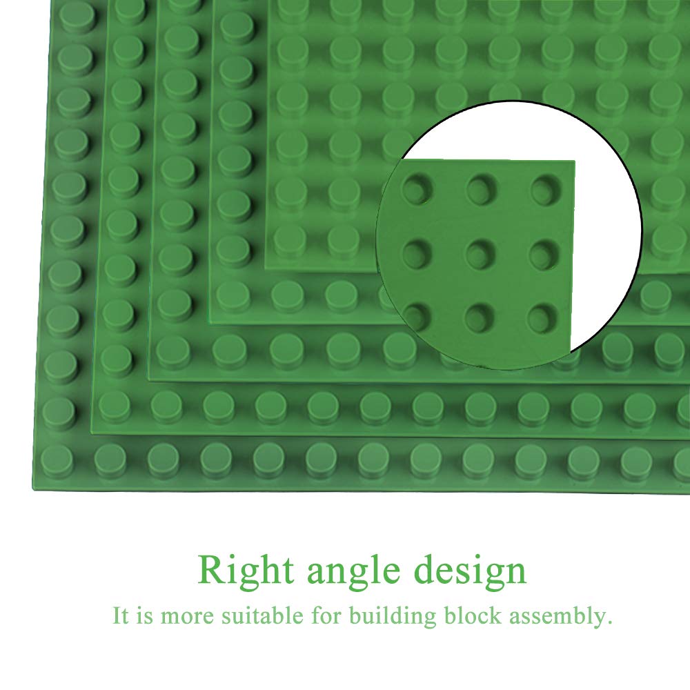 JNZong Classic Baseplates 10x10 Green – Pack of 6, Compatible with Major Brands
