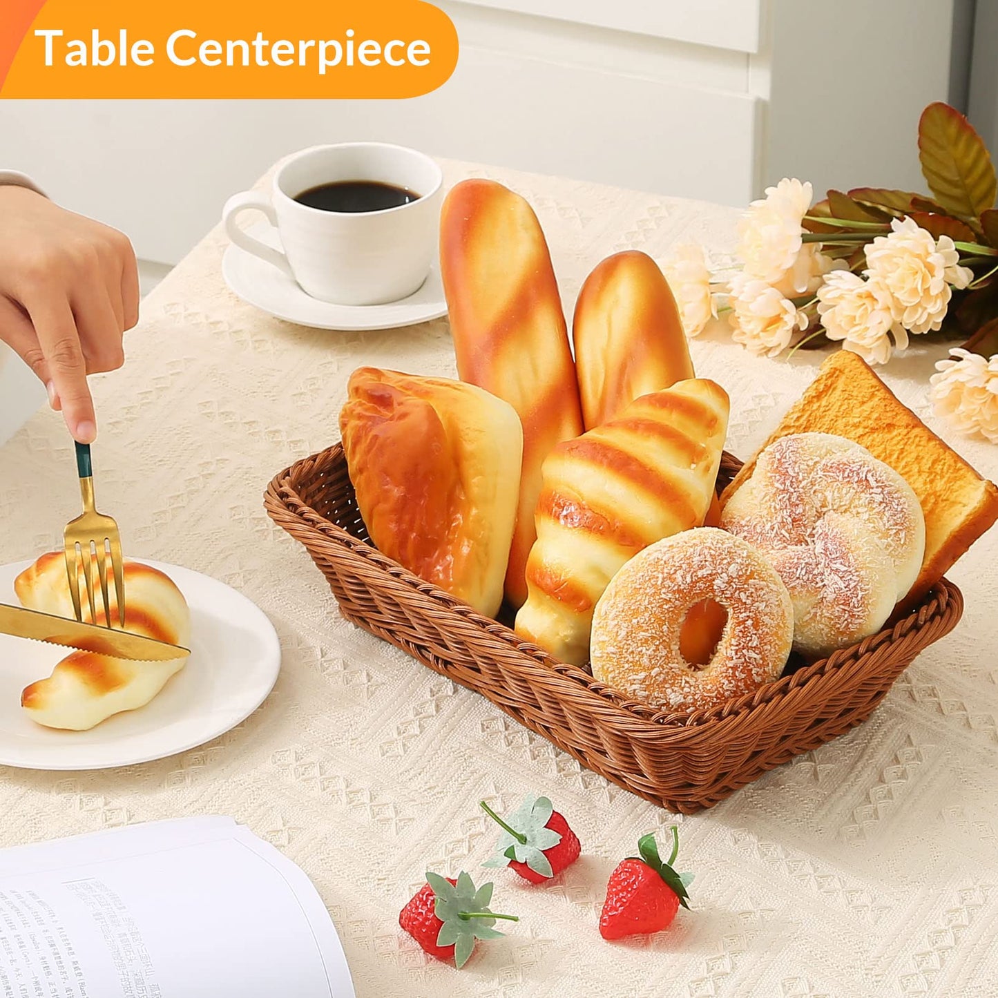 Joeabor 8pcs Artificial Bread Set – Realistic Fake Bread for Display & Decor | Faux Food Props