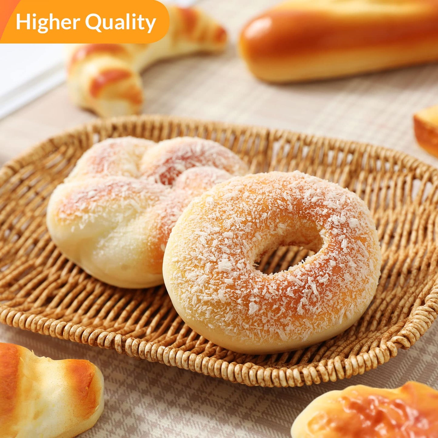 Joeabor 8pcs Artificial Bread Set – Realistic Fake Bread for Display & Decor | Faux Food Props