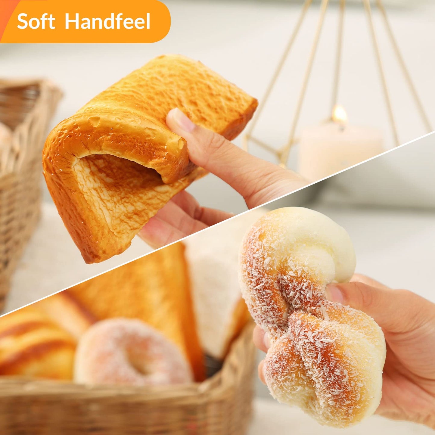 Joeabor 8pcs Artificial Bread Set – Realistic Fake Bread for Display & Decor | Faux Food Props