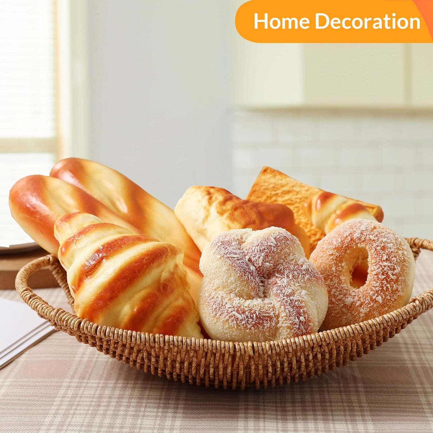 Joeabor 8pcs Artificial Bread Set – Realistic Fake Bread for Display & Decor | Faux Food Props