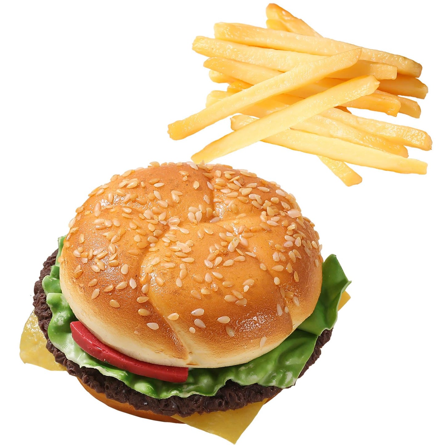 Joeabor Artificial Hamburger & 12 Fries – Realistic Display Prop
