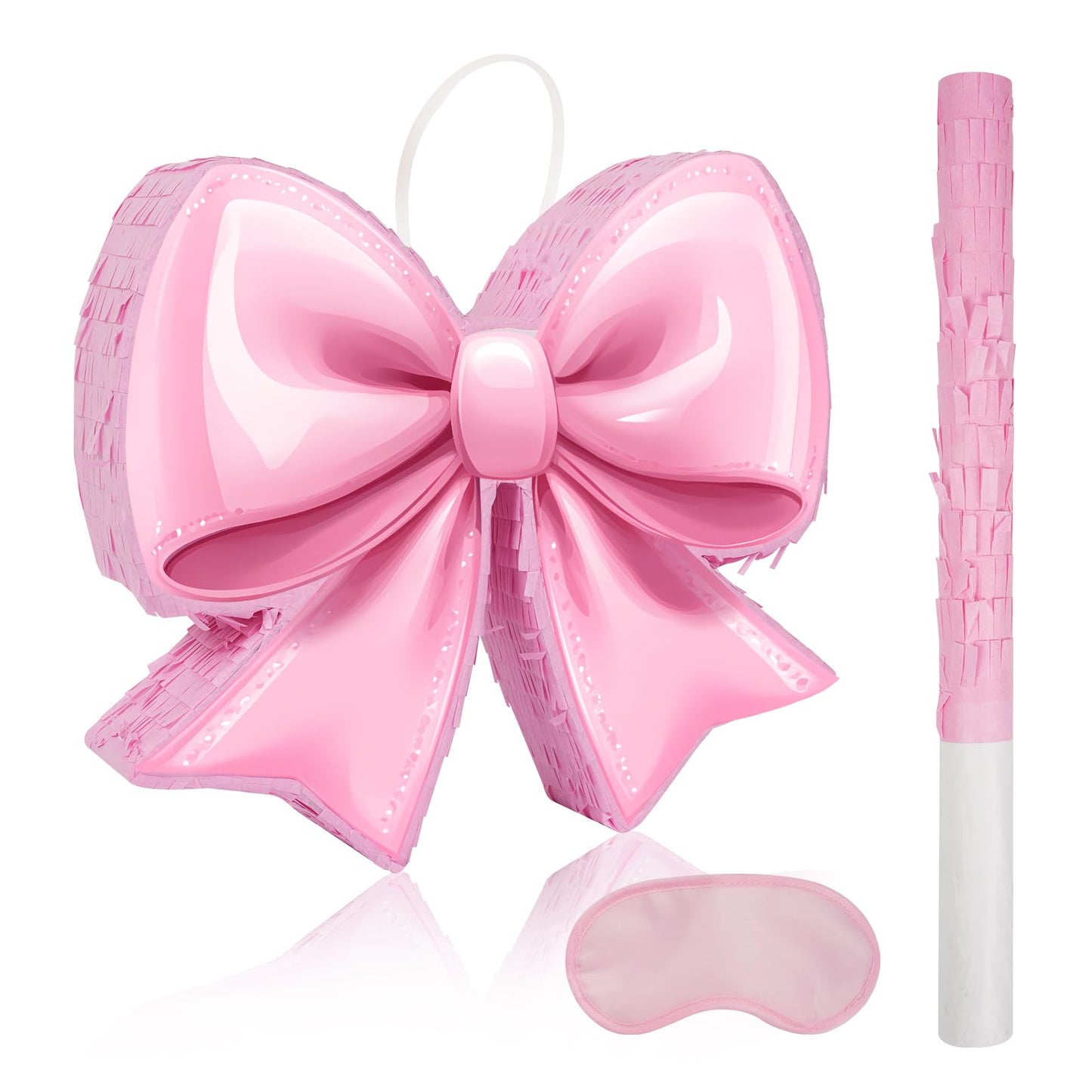 JOARHONAL Pink Bow Pinata – Watercolor Small 16x13x3 in Girl Birthday Party Decor