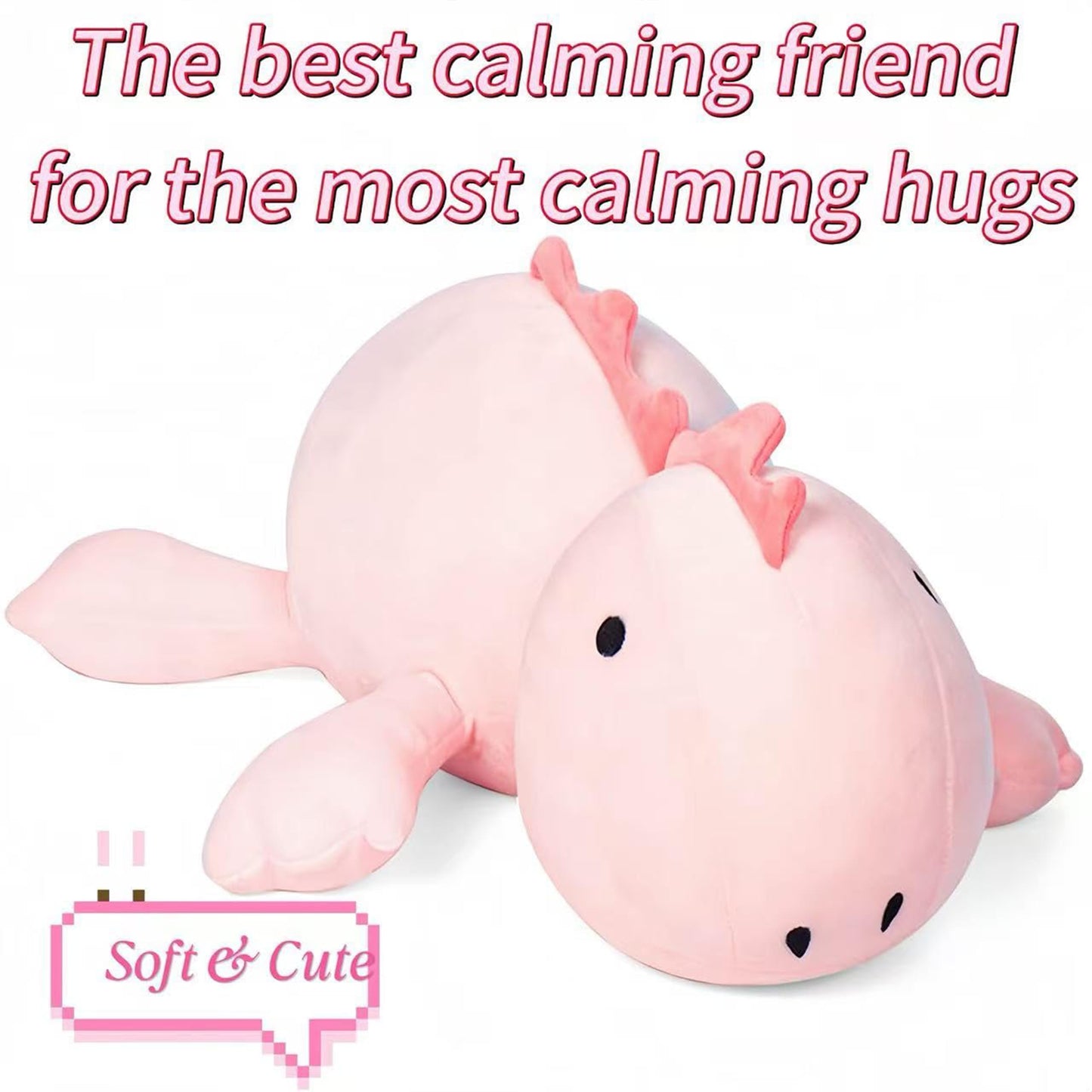 JOD Weighted Dinosaur Plush – 26-Inch Pink Dino Pillow, 5 Lb Huggable Plush for Adults & Kids