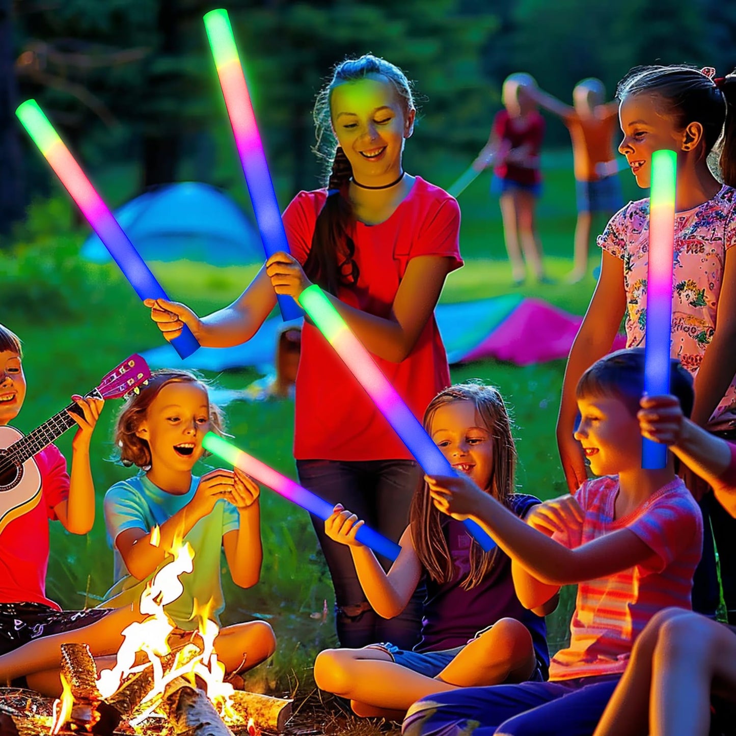 JODOUEEIR 68 Pack LED Foam Glow Sticks Bulk – White Light-Up Wedding & Party Props