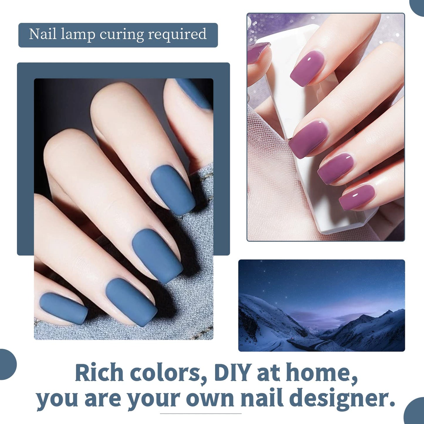 JODSONE 60-Piece Gel Nail Polish Set with Base & Top Coats – At-Home Manicure Kit