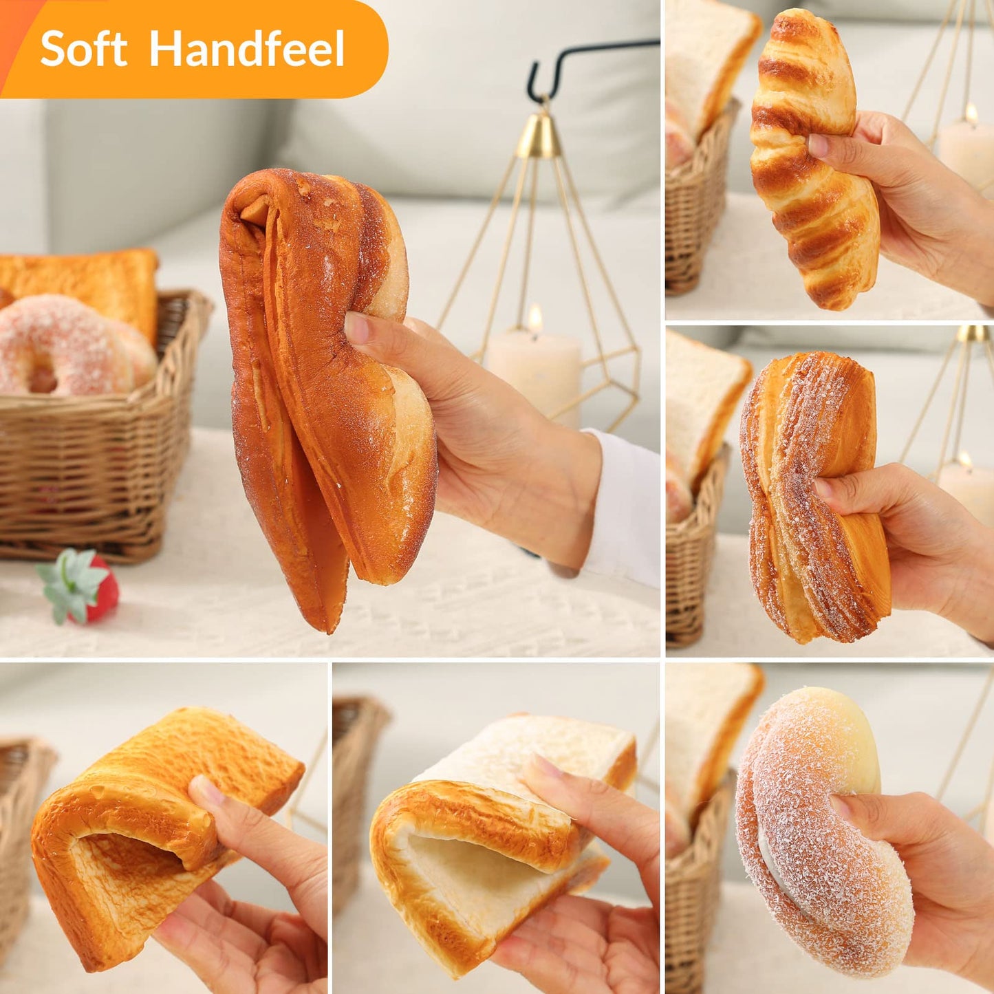 Joeabor 8pcs Artificial Bread Set – Realistic Fake Bread for Display & Decor
