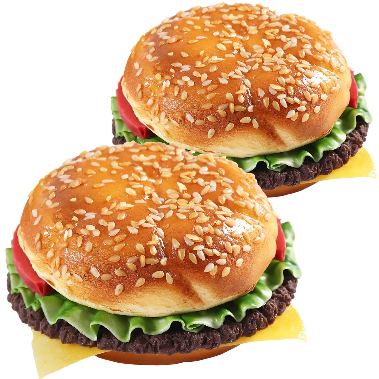 Joeabor Artificial Hamburger Round 2-Pack – Realistic Faux Burgers for Display & Decor
