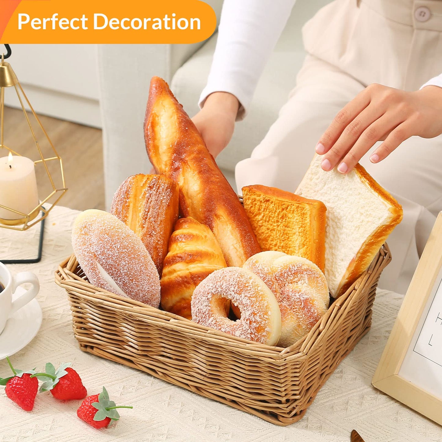 Joeabor 8pcs Artificial Bread Set – Realistic Fake Bread for Display & Decor