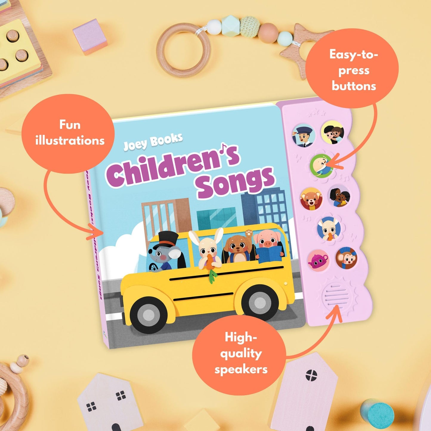 Joey Books: Press & Play Song Book with 8 Classic Nursery Rhymes
