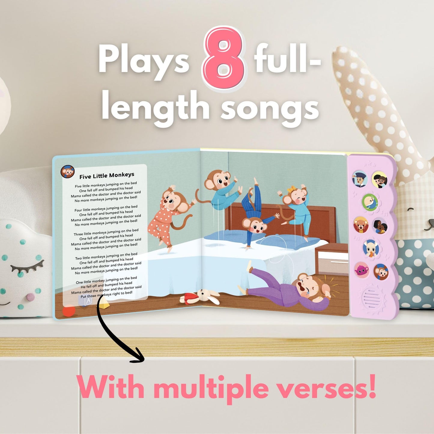 Joey Books: Press & Play Song Book with 8 Classic Nursery Rhymes