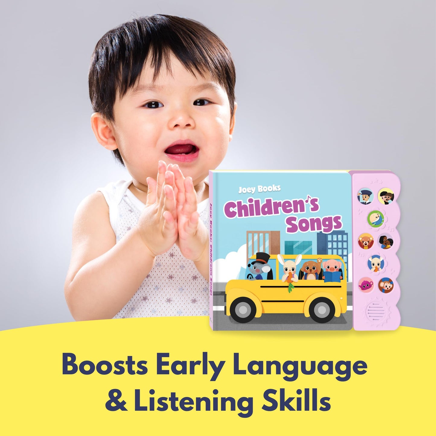 Joey Books: Press & Play Song Book with 8 Classic Nursery Rhymes