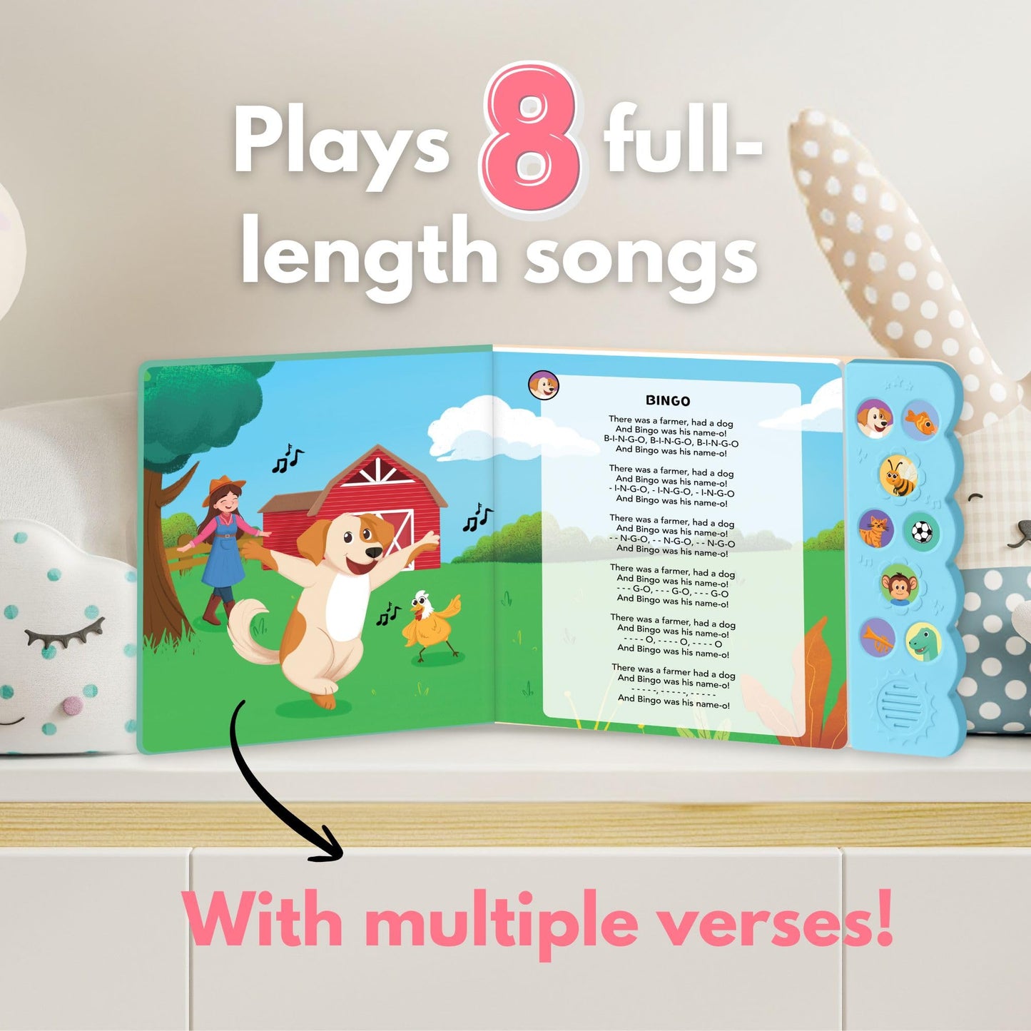 Joey Books: Learning Songs – Press and Play Nursery Rhymes Book