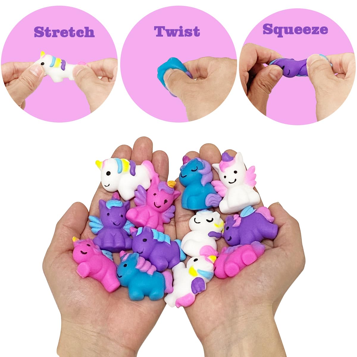 JoFAN 24 PCS Unicorn Mochi Squishy Toys with Valentines Cards – Kids Valentines Gifts & Party Favors