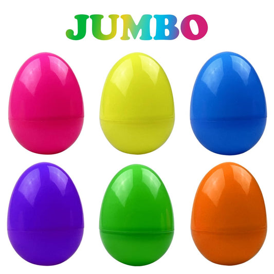 JoFAN 6 Pack Light-Up Bath Toy Easter Eggs – Jumbo Prefilled Plastic Eggs