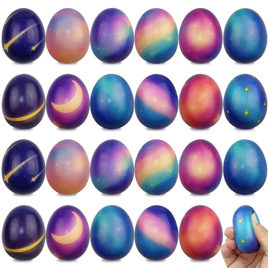 JoFAN Galaxy Easter Eggs 24 Pack – Slow Rising Squishy Toys for Kids and Easter Party Favors