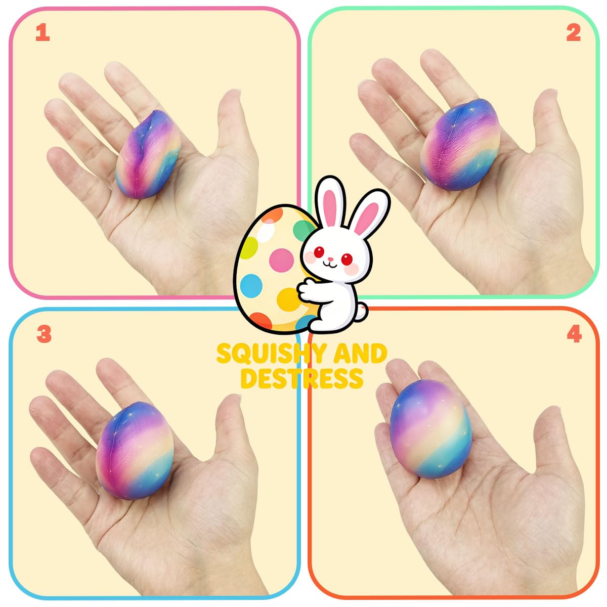 JoFAN Galaxy Easter Eggs 24 Pack – Slow Rising Squishy Toys for Kids and Easter Party Favors