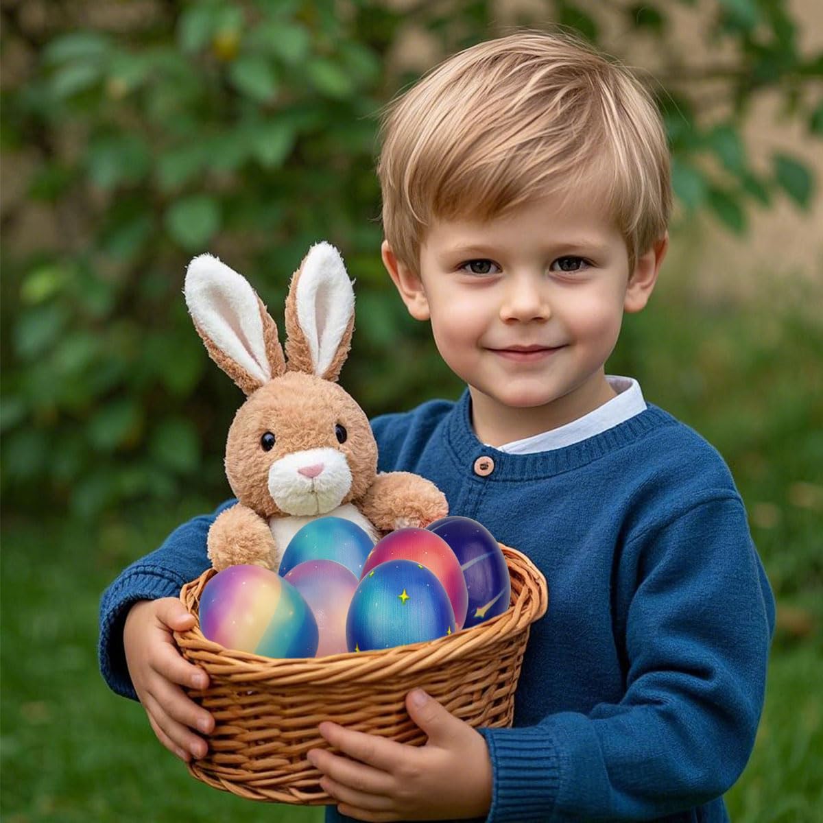 JoFAN Galaxy Easter Eggs 24 Pack – Slow Rising Squishy Toys for Kids and Easter Party Favors