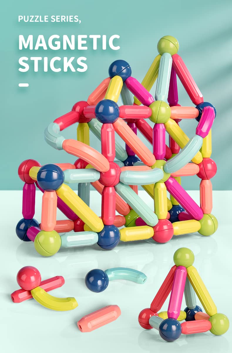 Jofarstep Magnetic Balls & Rods Set – Safe, Extra-Strong STEM Building Toys for Kids 3+ (42 pcs)