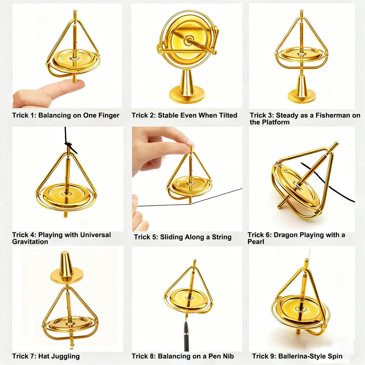 JOGEPEYO Gyroscope — Precision Metal Anti-Gravity Spinner Toy for Long-Lasting Spin