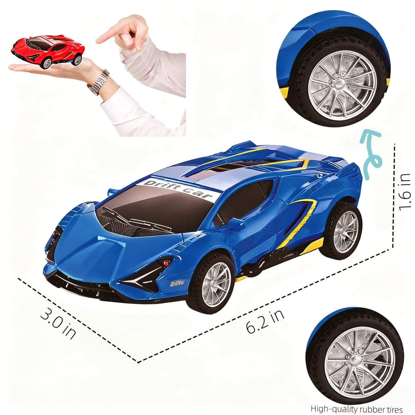 Johehe Inertia Drift Car Toys – 2-Pack Friction-Powered Push Cars for Kids Aged 3-6