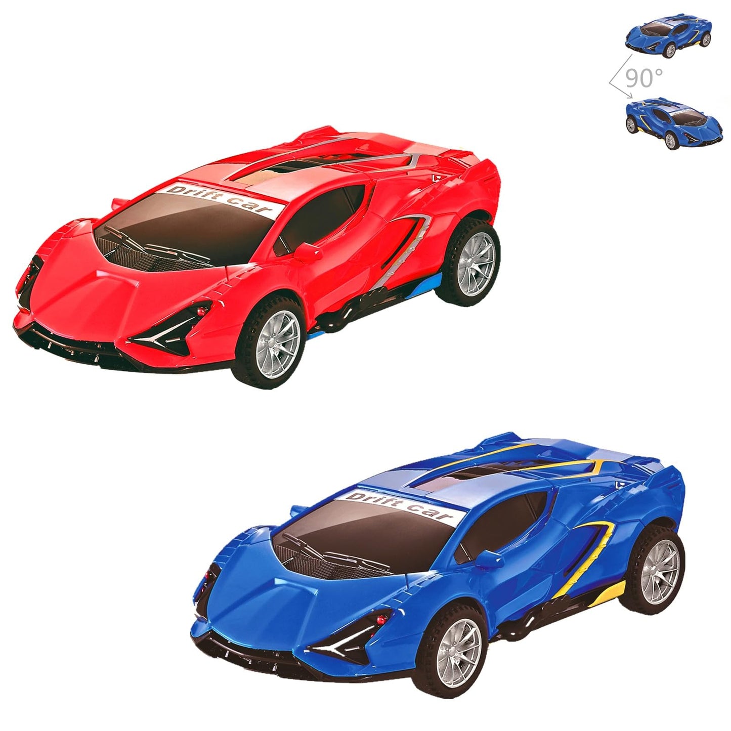 Johehe Inertia Drift Car Toys – 2-Pack Friction-Powered Push Cars for Kids Aged 3-6