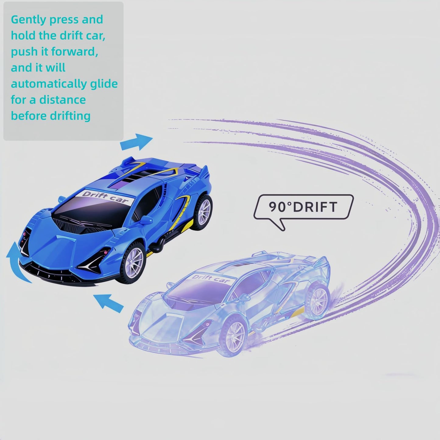 Johehe Inertia Drift Car Toys – 2-Pack Friction-Powered Push Cars for Kids Aged 3-6
