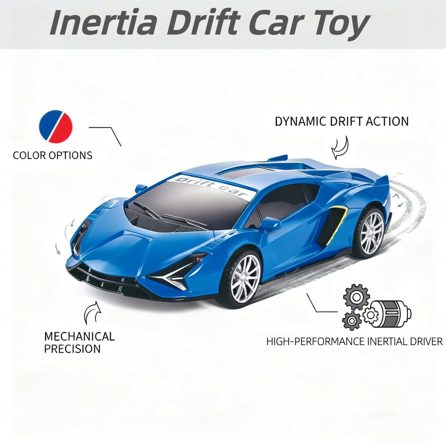 Johehe Inertia Drift Car Toys – 2-Pack Friction-Powered Push Cars for Kids Aged 3-6