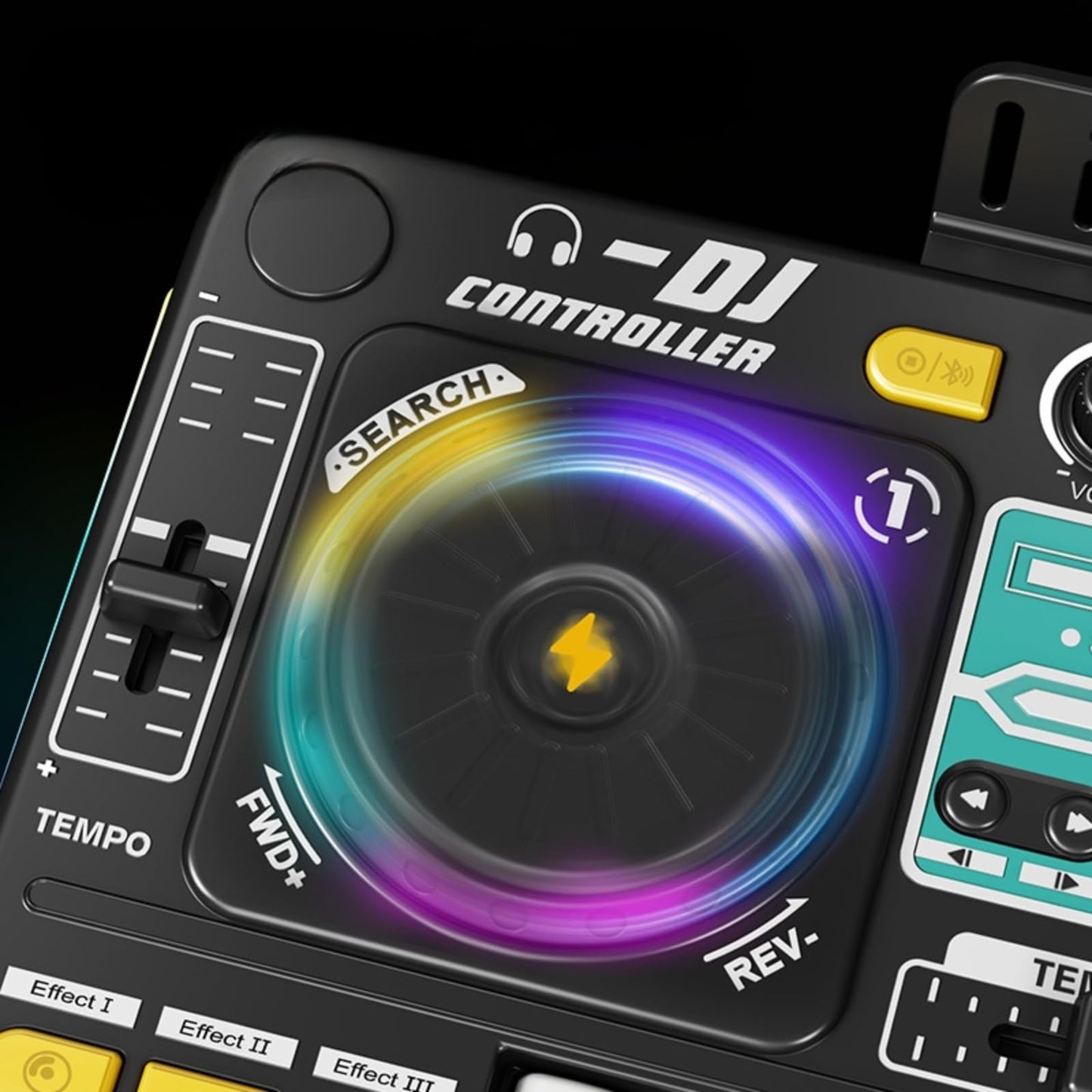 Johehe Rechargeable Kids DJ Mixer with LED Light Show, Karaoke Microphone & 12 Sound Keys | Interactive Music Toy for Ages 4-8+