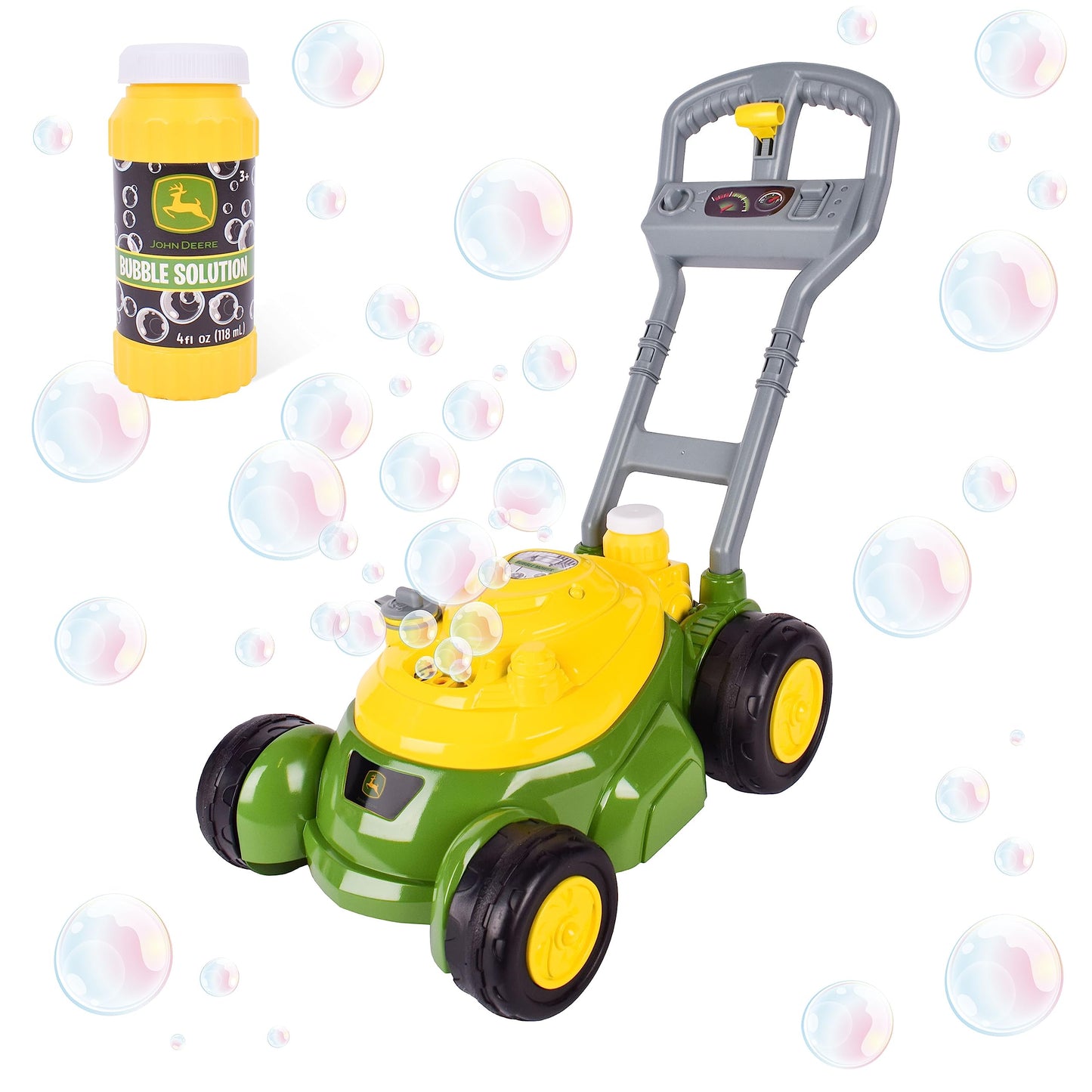 John Deere Bubble Lawn Mower for Toddlers – Push Along Bubble Toy, No Batteries, 2+, Indoor & Outdoor Play