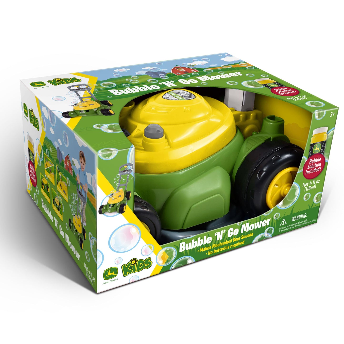 John Deere Bubble Lawn Mower for Toddlers – Push Along Bubble Toy, No Batteries, 2+, Indoor & Outdoor Play
