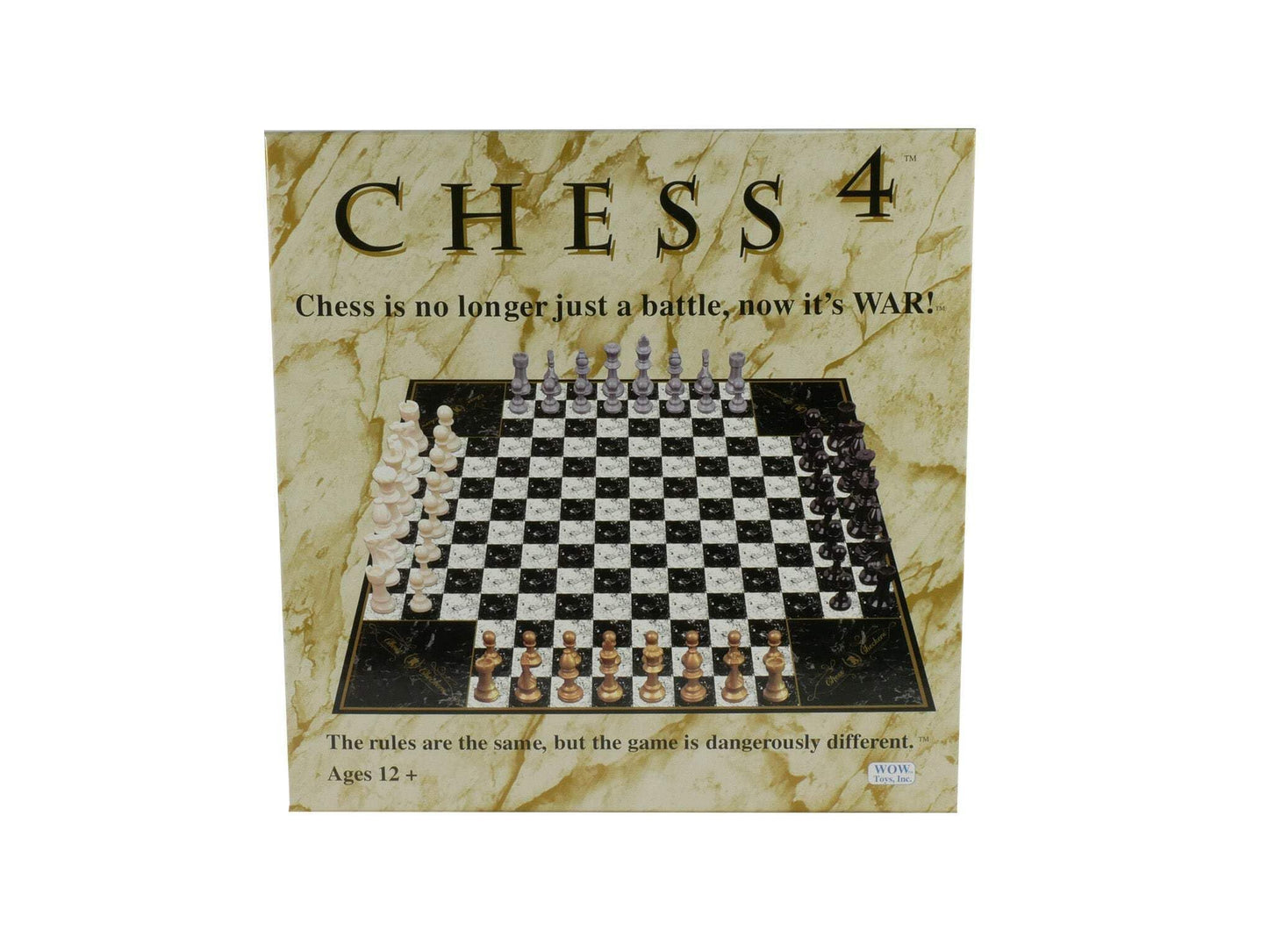 John N. Hansen Chess 4 - Four-Player Chess Set on a 20x20 Board | Gold/Black/Silver/Ivory