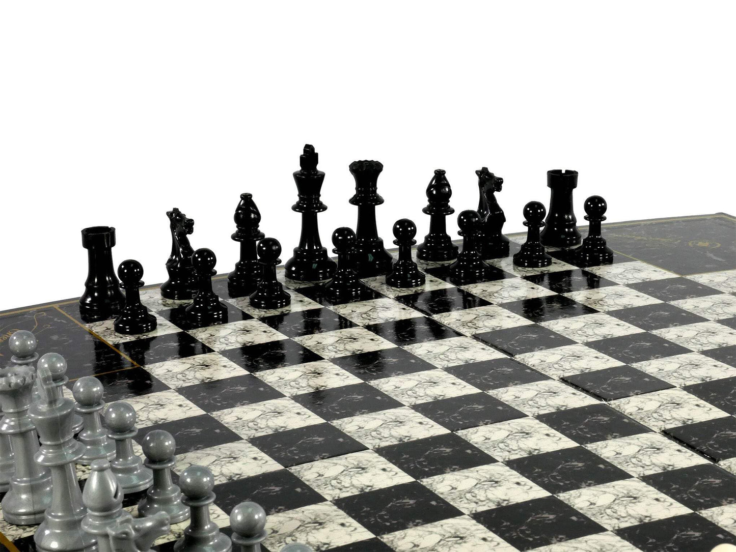 John N. Hansen Chess 4 - Four-Player Chess Set on a 20x20 Board | Gold/Black/Silver/Ivory