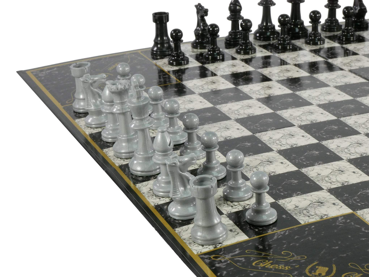 John N. Hansen Chess 4 - Four-Player Chess Set on a 20x20 Board | Gold/Black/Silver/Ivory