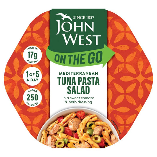 John West On The Go Mediterranean Tuna Pasta Salad 220g (Case of 6)