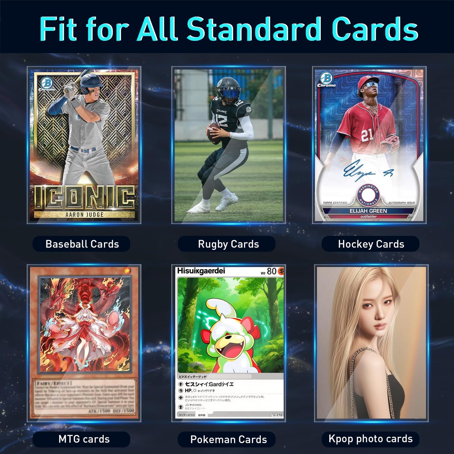 JohnBee 1000ct OPP Penny Card Sleeves – 2.5x3.5 Standard Trading Cards, Premium Toploader Inner