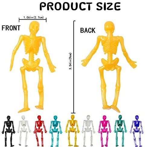 JOICEE 24PCS Halloween Stretchy Skeleton Toys – Colorful Party Favors & Goody Bag Fillers