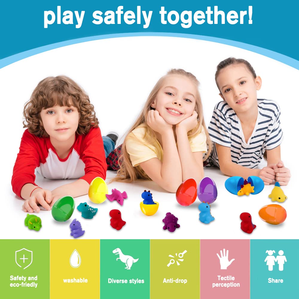 JOICEE 24pcs Dinosaur Squishy Egg Set – Prefilled Easter Eggs for Kids