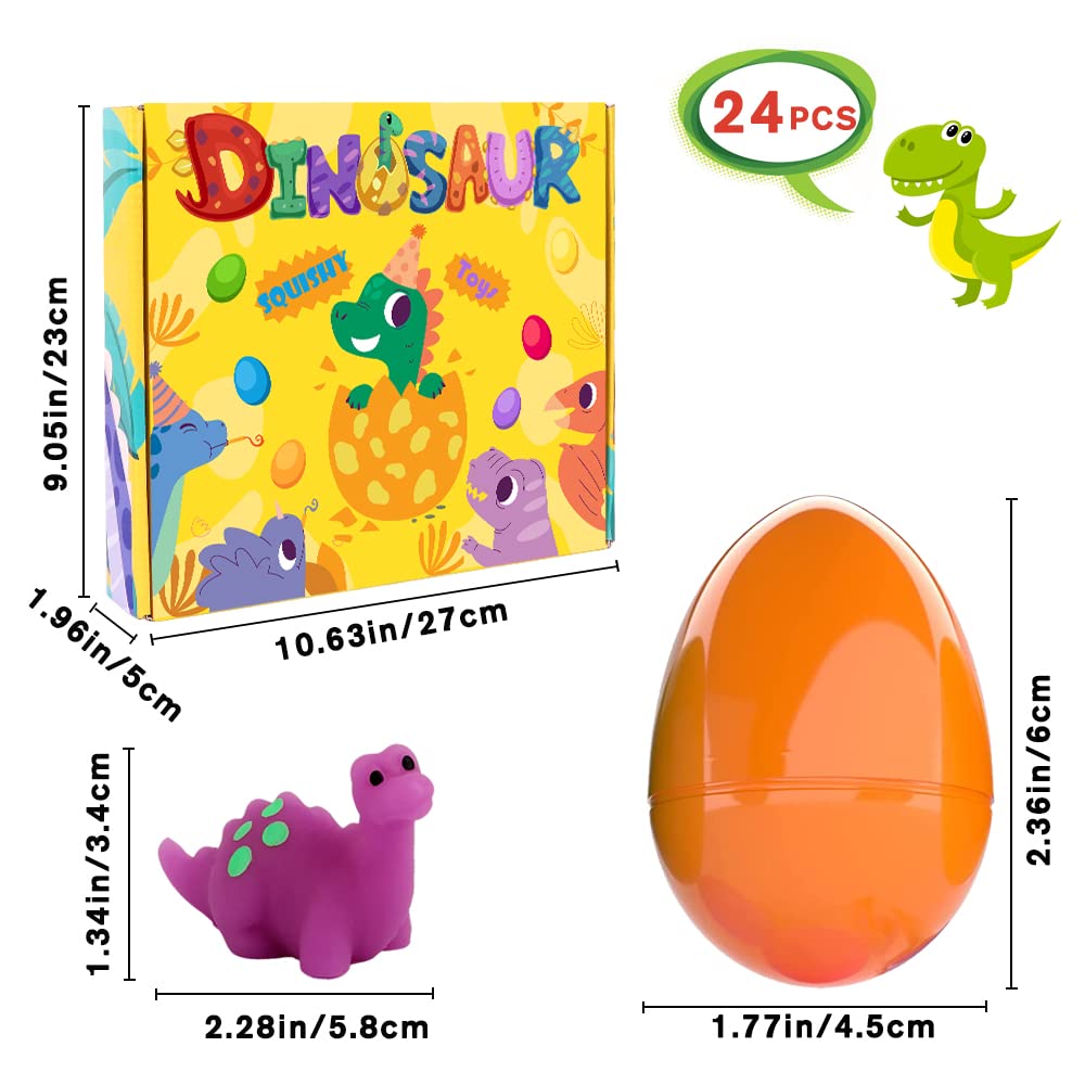 JOICEE 24pcs Dinosaur Squishy Egg Set – Prefilled Easter Eggs for Kids