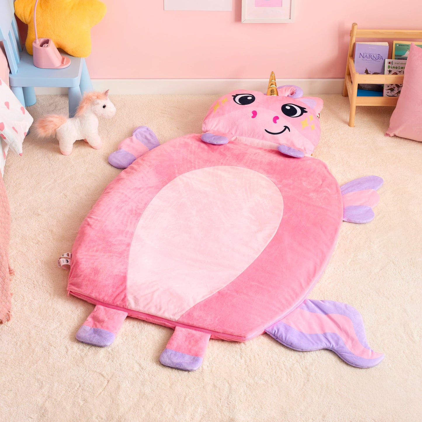 Joiedomi Kids Sleeping Bag Nap Mat – 60 x 39 in, Pillow & Blanket, Unicorn