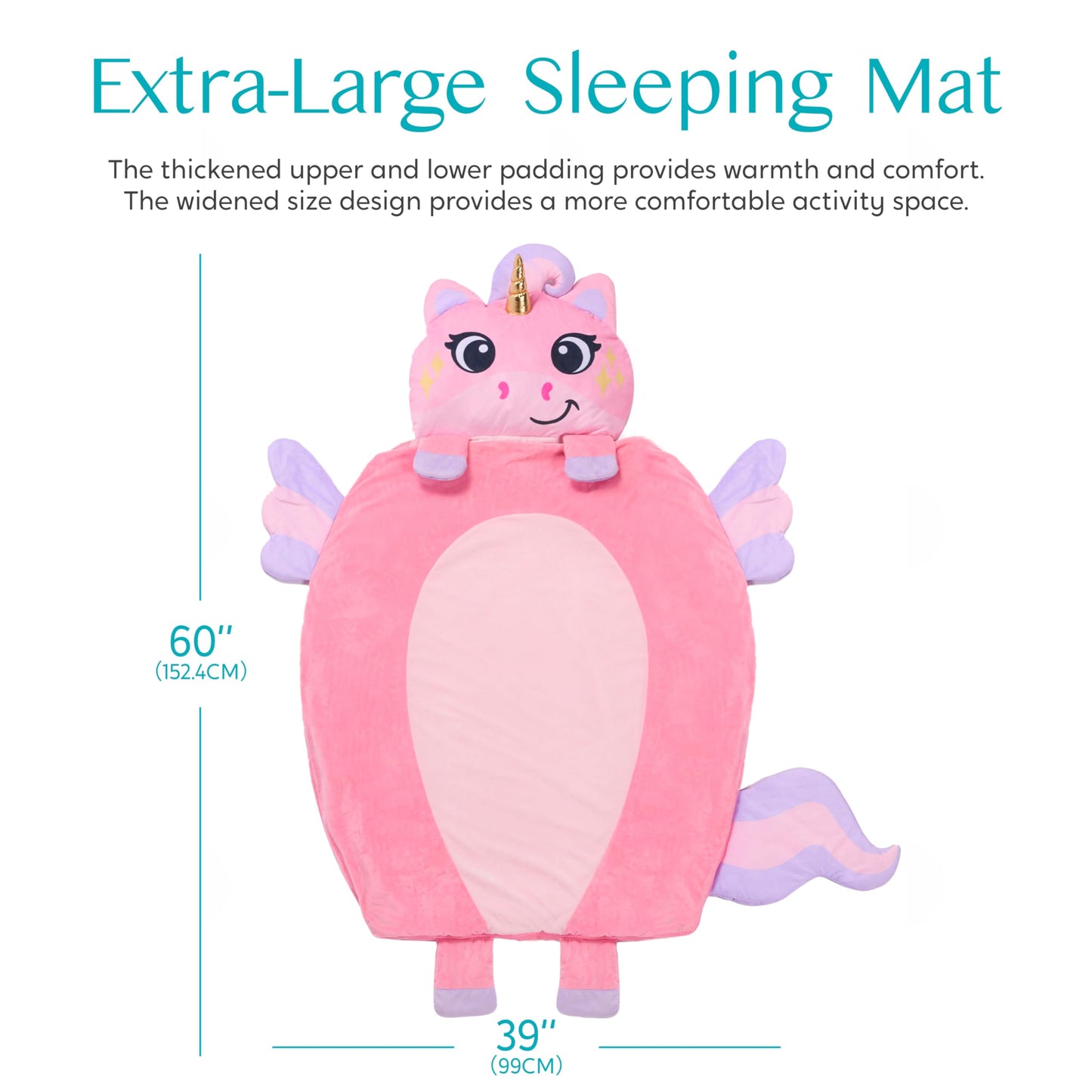 Joiedomi Kids Sleeping Bag Nap Mat – 60 x 39 in, Pillow & Blanket, Unicorn