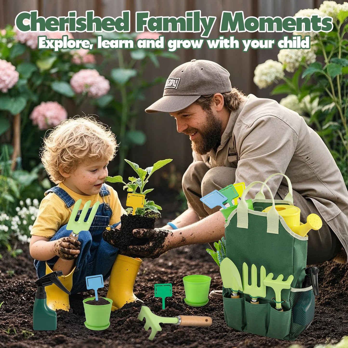 JOI MEW Kids Gardening Tools Set — Wooden-Handle Rake, Trowel & More