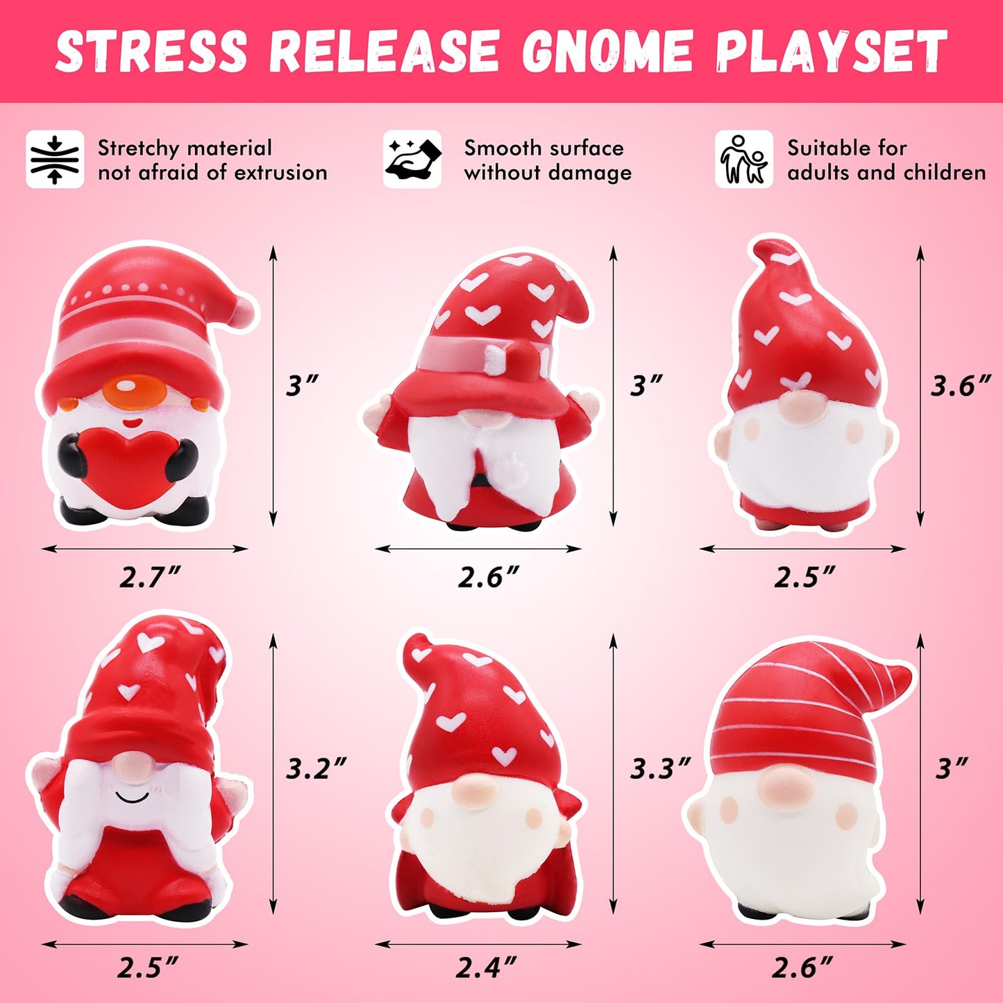 JOINBO Christmas Gnome Squishies – 6-Pack Slow Rising Stress Relief Toys for Kids