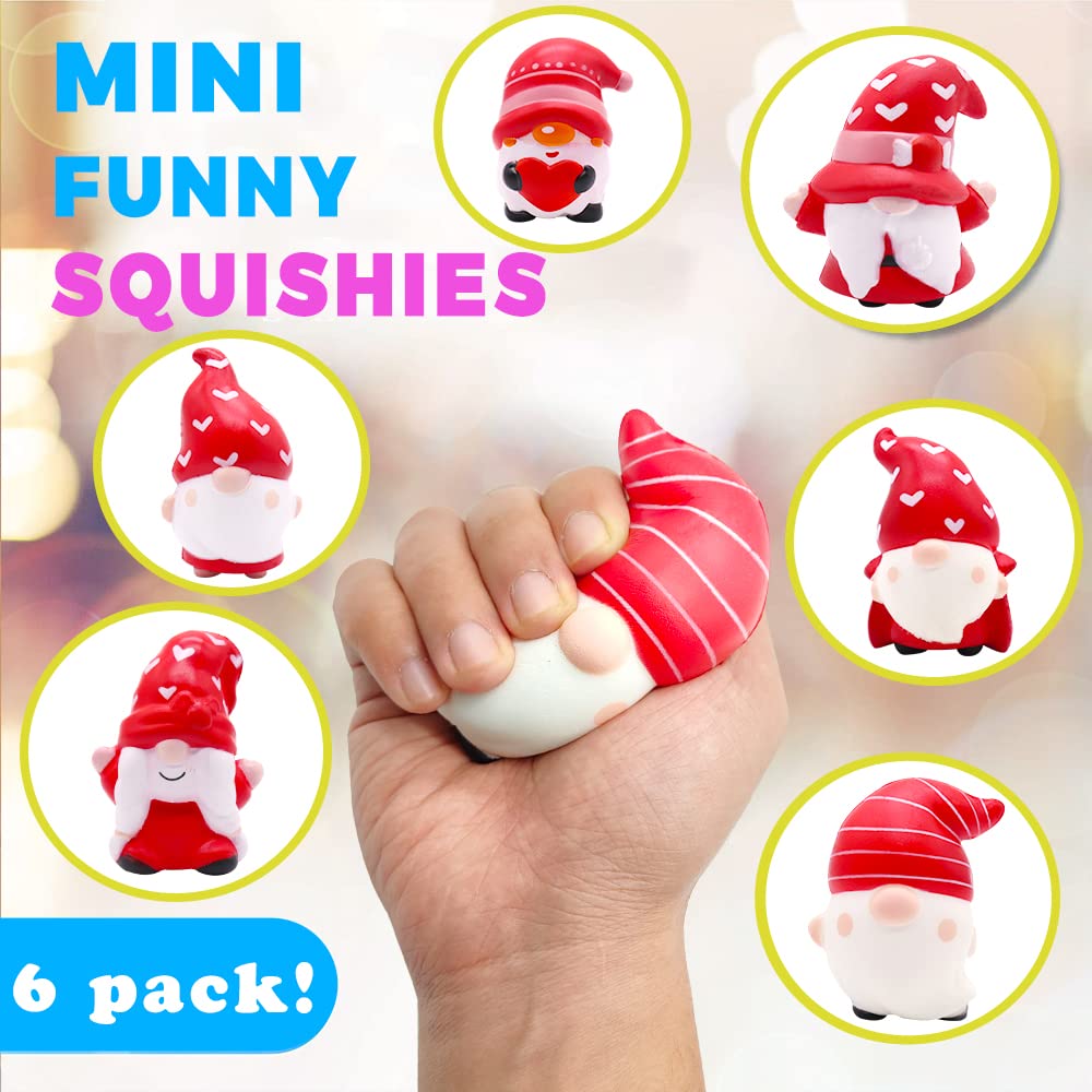 JOINBO Christmas Gnome Squishies – 6-Pack Slow Rising Stress Relief Toys for Kids